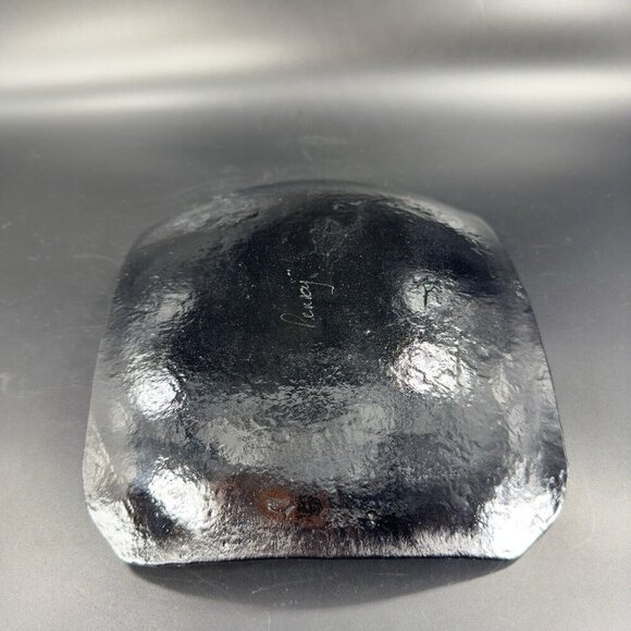 Hand Made Dichroic Art Glass Fused Iridescent Finish Bowl Dish Christmas Center - Picture 10 of 16